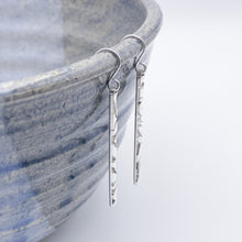 Load image into Gallery viewer, Long Slate Textured Earring with Rounded Back
