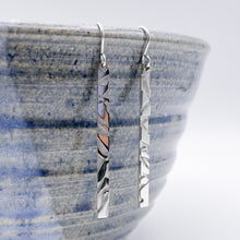 Load image into Gallery viewer, Long Slate Textured Earring with Rounded Back
