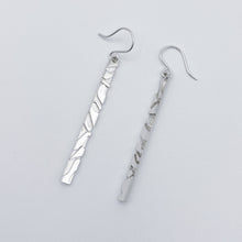 Load image into Gallery viewer, Long Slate Textured Earring with Rounded Back
