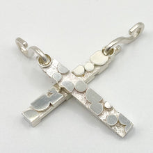 Load image into Gallery viewer, Bubble texture earring dangle, one laid over the other on a flat white surface
